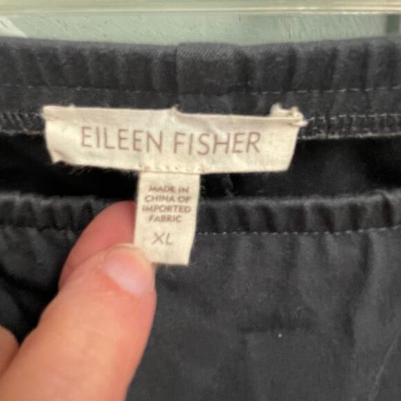 Eileen Fisher Womens Pull On Cropped Ankle Pants Charcoal Gray XL Elastic Waist - Picture 2 of 3
